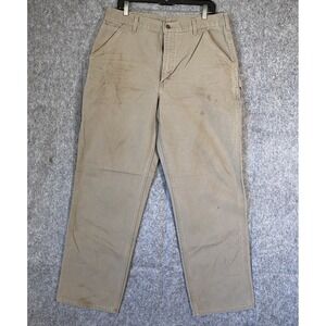 Carhartt Carpenter Pants Mens 36x34* Canvas Utility Dungaree Fit Chore Tan